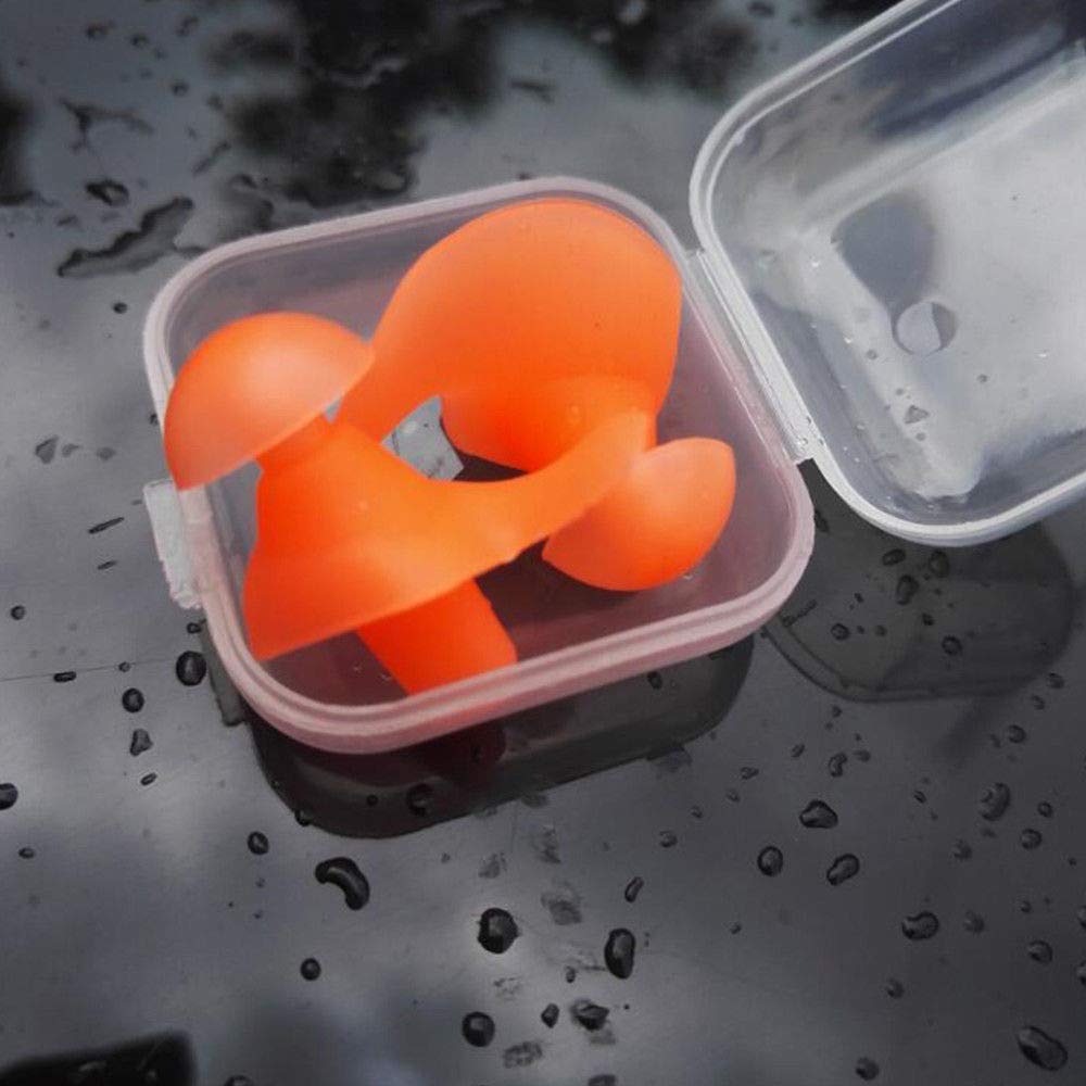 tooloflife 3 Pairs Swimming Ear Plugs 6 Colors Waterproof Reusable Silicone Earplugs for Swimming Showering Sleep Swim Water Protection yellow/blue/pink/green/orange/black
