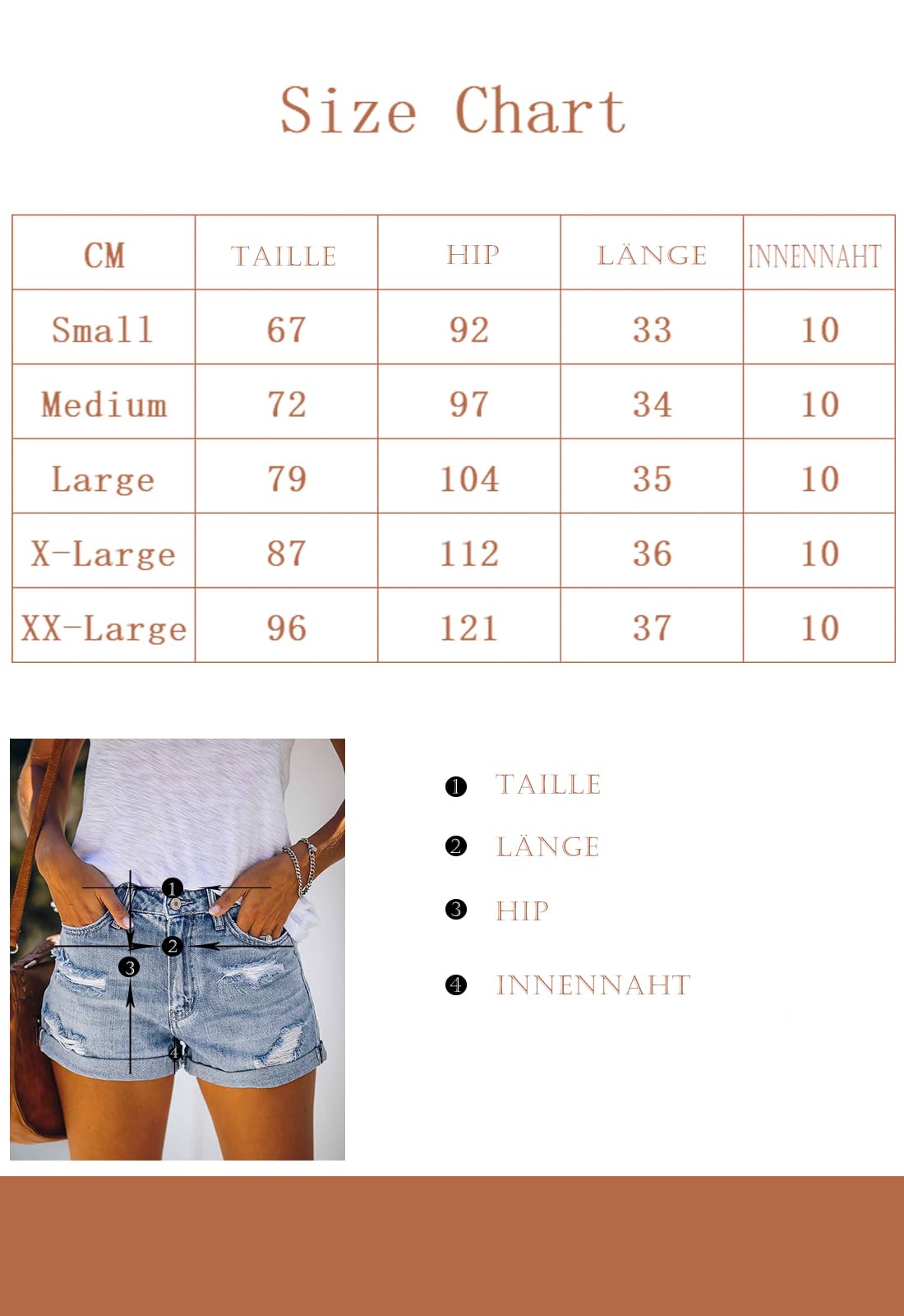 Alaster Queen Short en Denim pour Femmes Taille Moyenne Pantalon Chaud à Taille roulée Short en Denim à Trous pour l'été