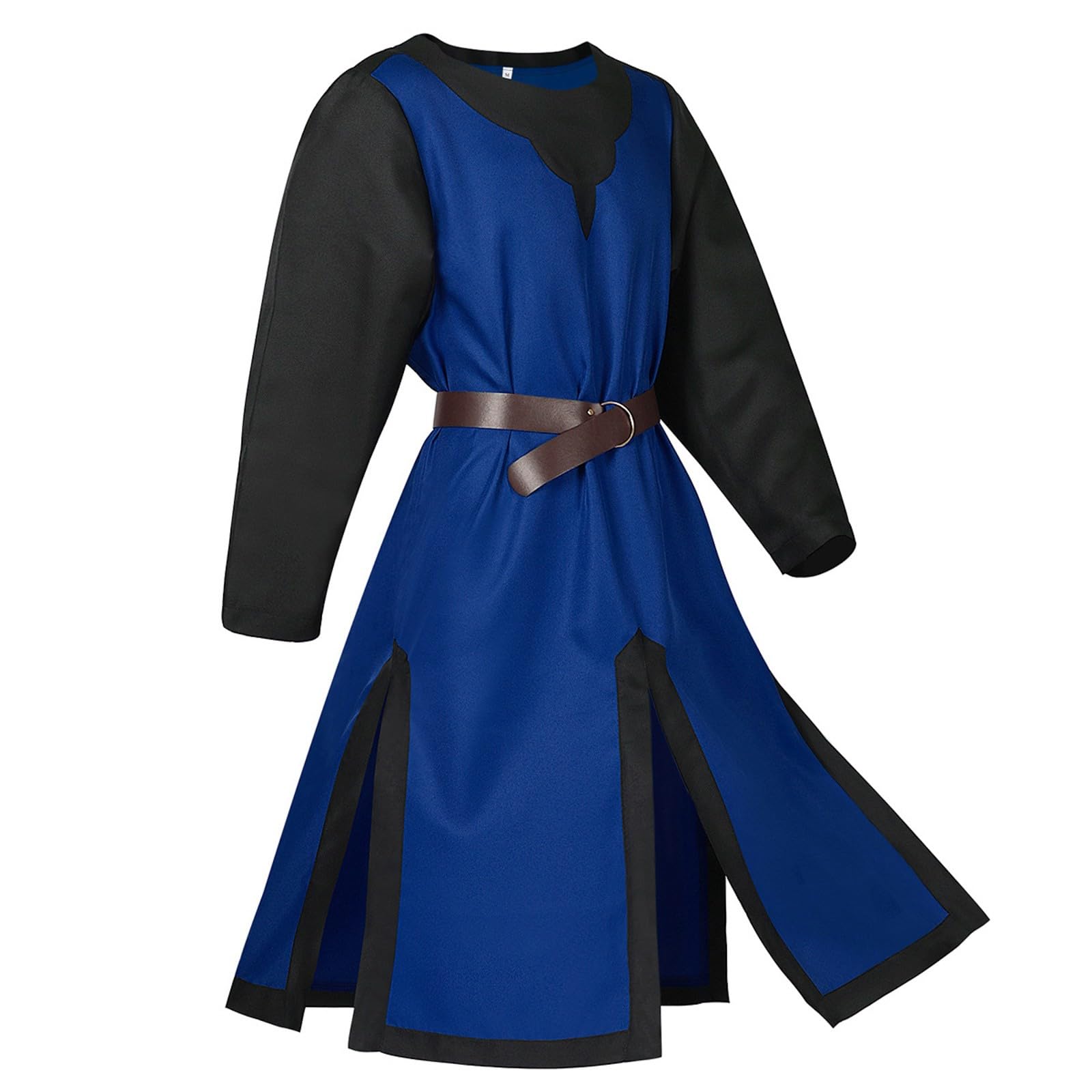 Pirate Shirt Viking Costume Men Mens Kilt Kurta Men's Medieval Tunic Renaissance Knight for Halloween Theme Party Larp Resurrection Sunday Ancient Greek Day Cowboy Shirts Costumes Blue M