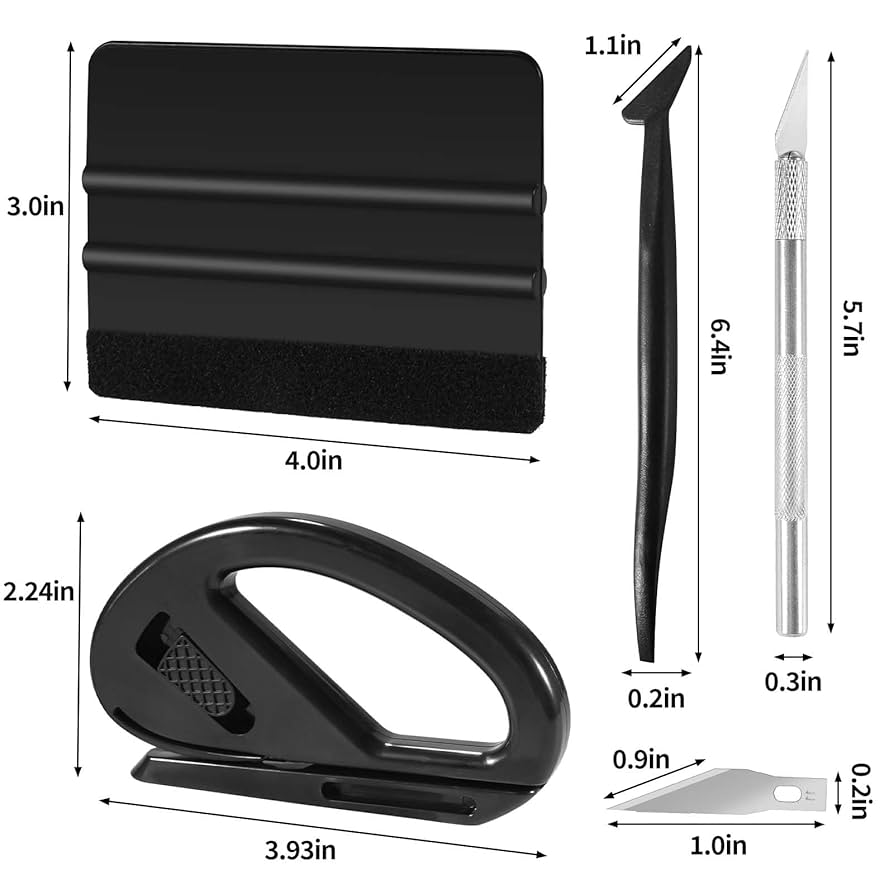 Felt Edge Squeegee Car Wrapping Tool, 4 Pcs Vinyl Wrap Tool, Car Window Tint Kit, Car Straight Scraper Tool, For All Vinyl Wrap, Window Tint Film, Car Stickers Cutting, Wallpaper Installation