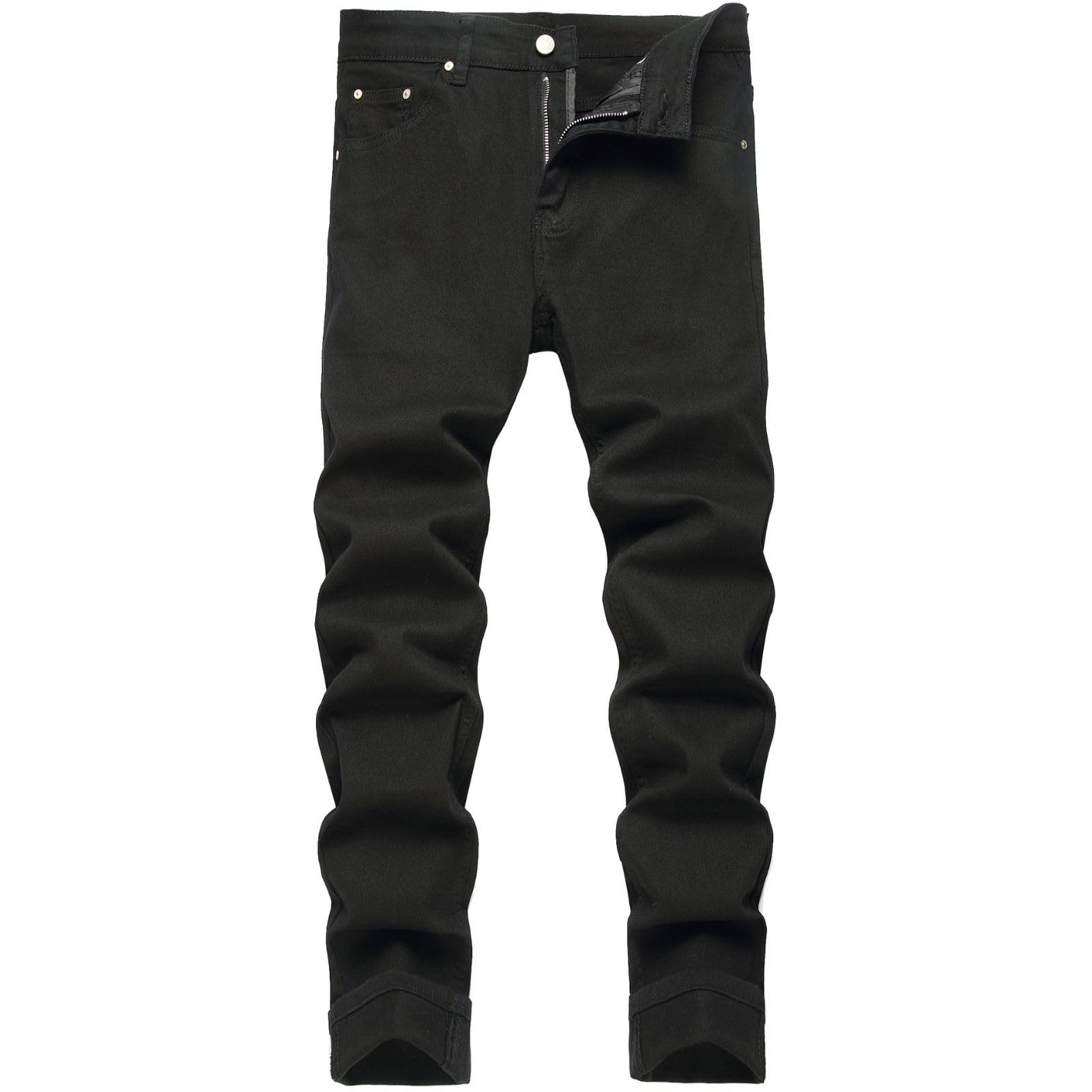 LZLER Mens Jeans Slim Fit Stretch Jeans Comfort Casual Classic Solid Denim Pants for Men