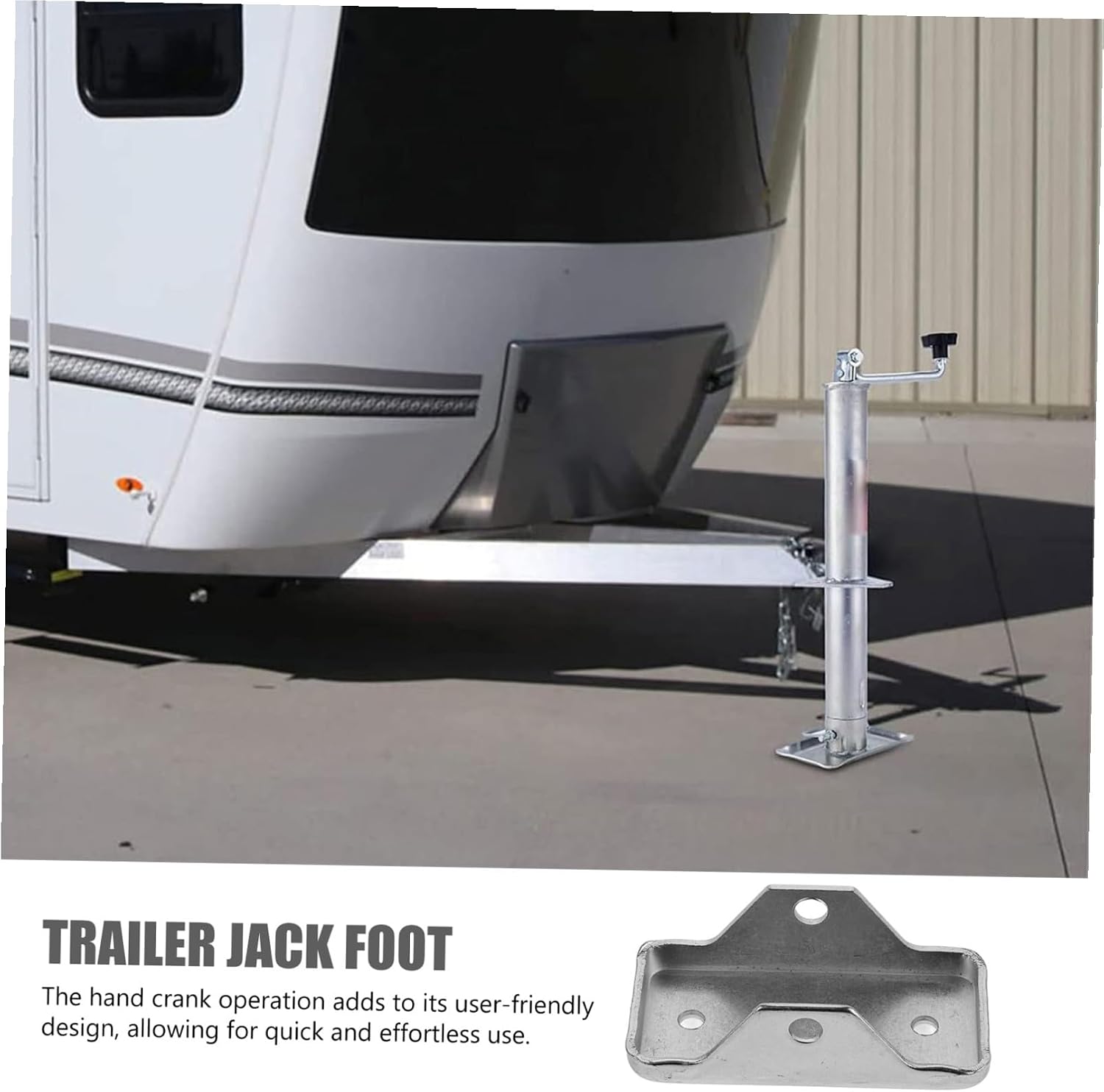 Trailer Jack Foot Pad with Safety Pin and Base Stabilizer Jack Foot Bracket Set for Camper and Rv Heavy-Duty Trailer Accessories
