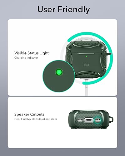 Miniatura 9 de ESR Funda para AirPods 4, compatible con AirPods de 4 generación (2024), compatible con MagSafe, potente protección contra caídas, tapa magnética,