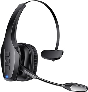 Trucker Bluetooth Headset, Wireless Headset with Mic, Bluetooth Headsets with Dual Noise Cancelling Microphone & Mute Butt...
