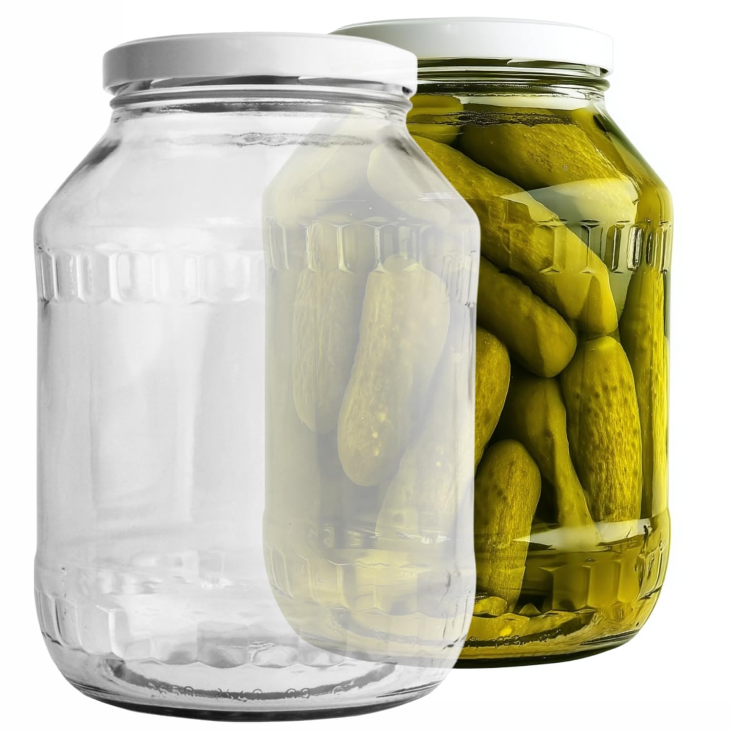 B2C Glass Jars 2650Ml With Lid Pickle Jar Set Chutney Honey Storage Preserving Jam X4 from B&Q