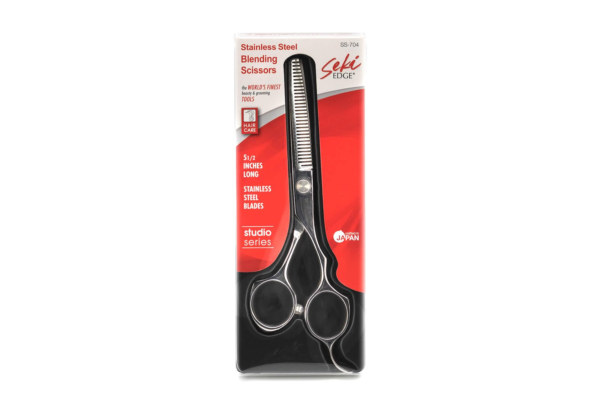 Seki EDGE SS-704 | Made in Japan | Tijeras de entresacar de acero inoxidable | 160 mm | hojas afiladas ajustadas a mano | mango ergonómico para comodidad y control | Studio Series