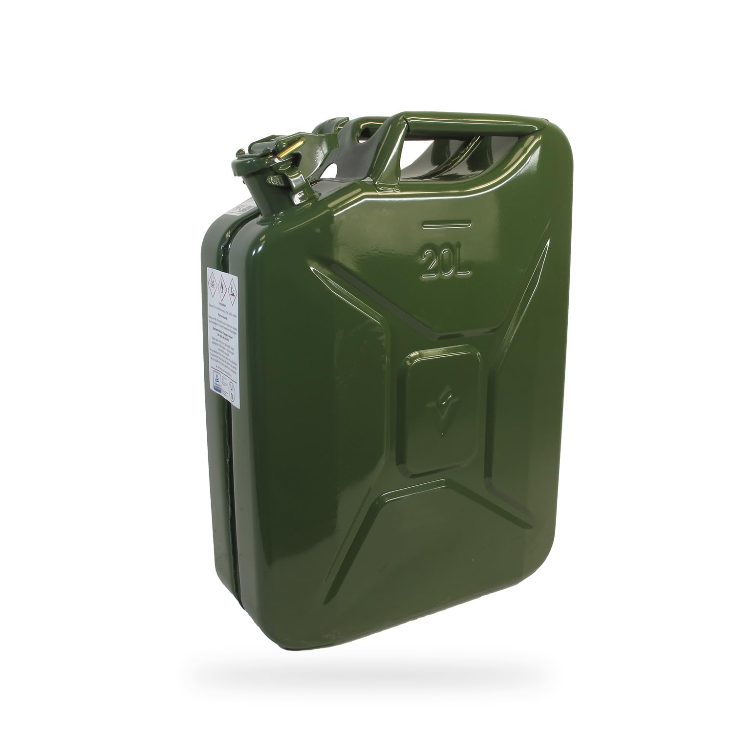 Jerrican 20L – Jerrican Metal – Cerradura con pasador – Tratamiento interior antioxidante – Estándar de transporte de materiales peligrosos