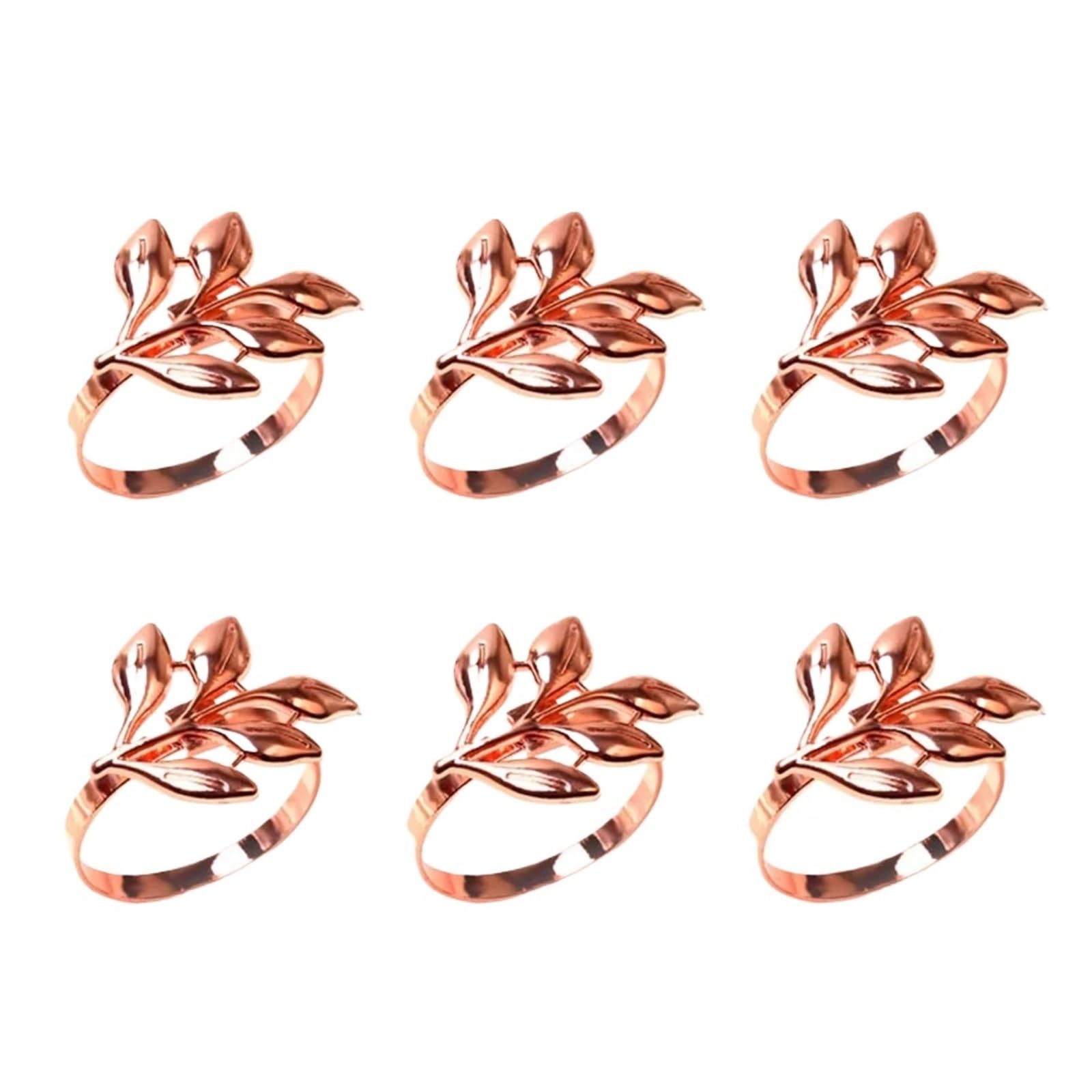 napkin rings Leaf Napkin Rings Buckle Holder for Christmas Thanksgiving Wedding Dinnig Table Decoration(Rose gold 6pcs)