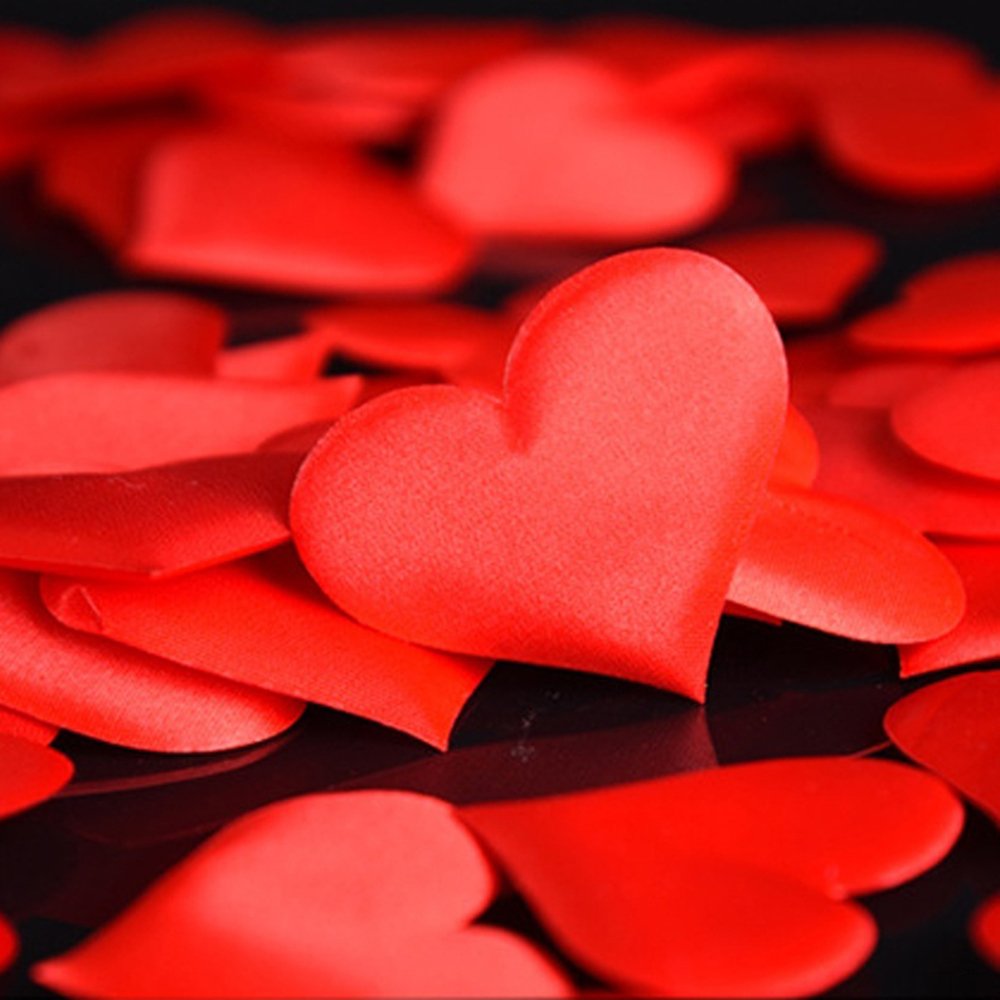 Bluelans® Herz-Konfetti Rot – 100 Stück Aus Stoff, Ca. 3,5 Cm – Für Hochzeit, Tischdeko, Party, Valentinstag