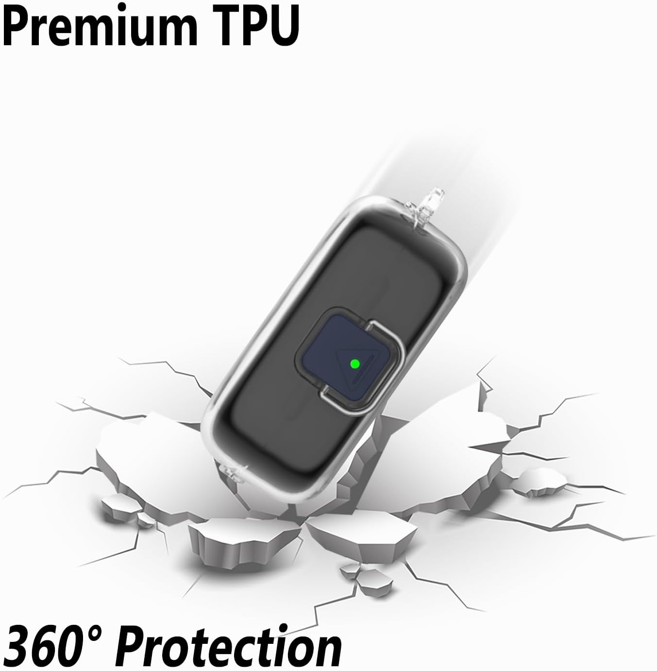 Geiomoo TPU Case for Sony WF-C510, Soft Flexible Scratch Resistant Cover with Carabiner (Clear) - Image 4