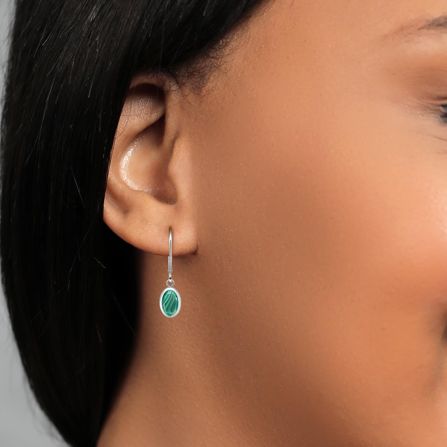Gem Stone King Drop Dangle Leverback Earrings For Women | 925 Sterling Silver | Oval 8X6MM | Gemstone Birthstone | Fine Jewelry Gifts for Her Mom Women Wife
