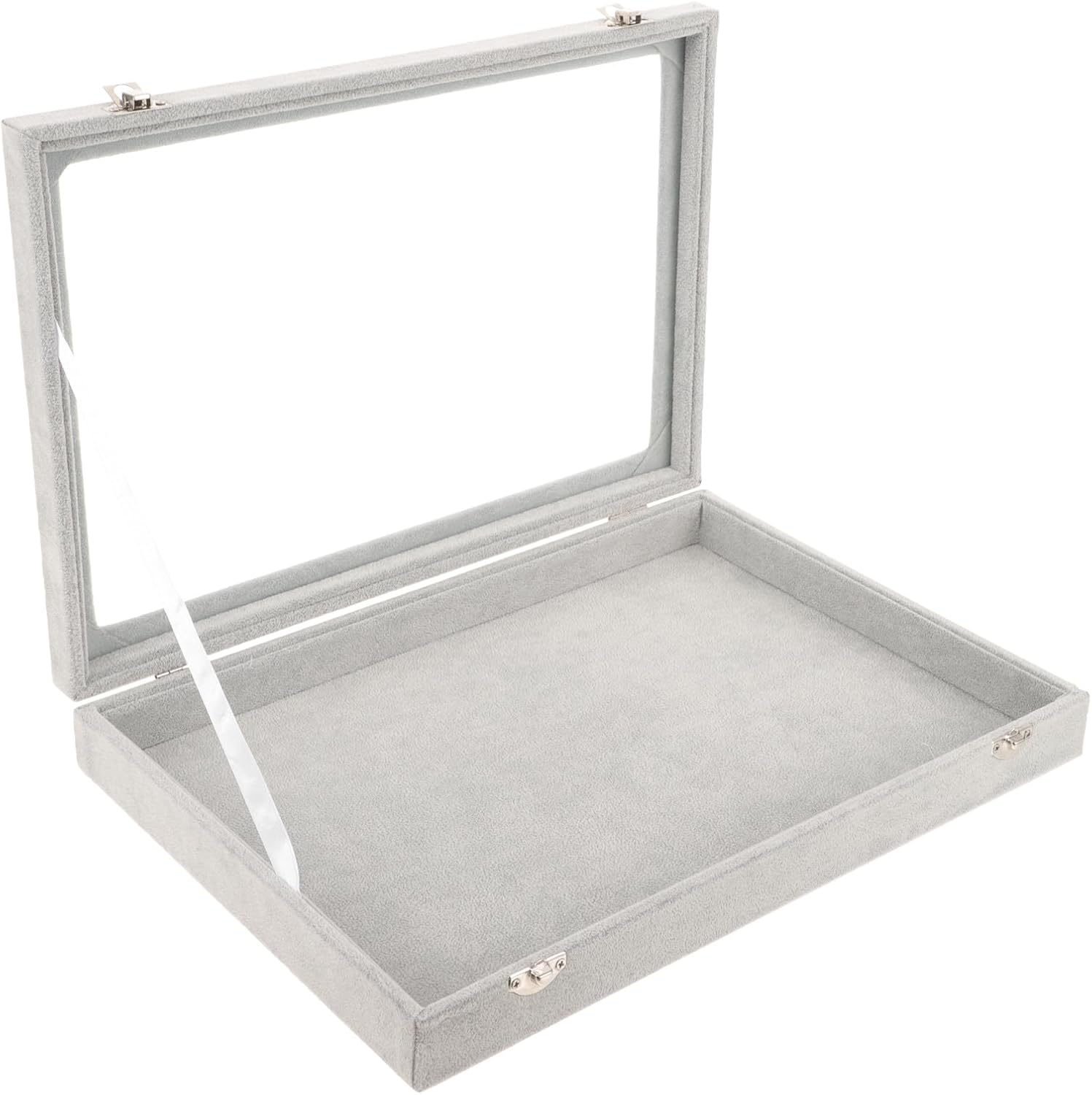VILLCASE Large Decorative Jewelry Display Box with Lid, Multifunctional Necklace Bracelet Earring Storage Case, Household Protective Jewelry Organizer for Rings and Pendants