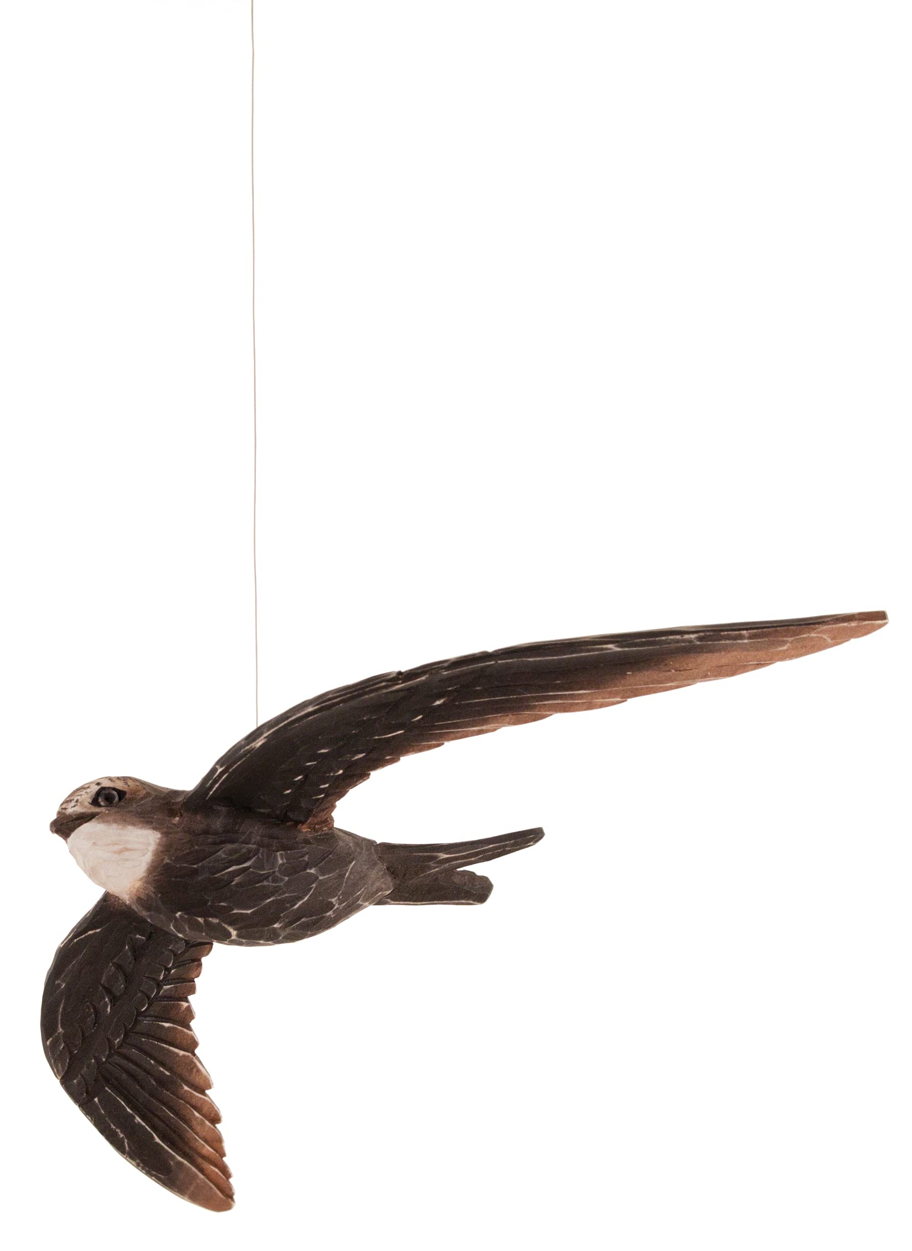WILDLIFEGARDEN WG422 DecoBird Vencejo - Pájaro decorativo de madera tallado a mano - Pájaros voladores