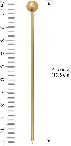 Miniatura 4 de I-MART Juego de púas de cóctel de acero inoxidable (paquete de 15 unidades, dorado)