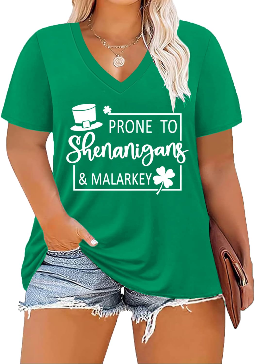 Women's Plus Size Short Sleeve Tee Shirt V Neck Basic Ladies Loose Fit T Shirt 1X-5X