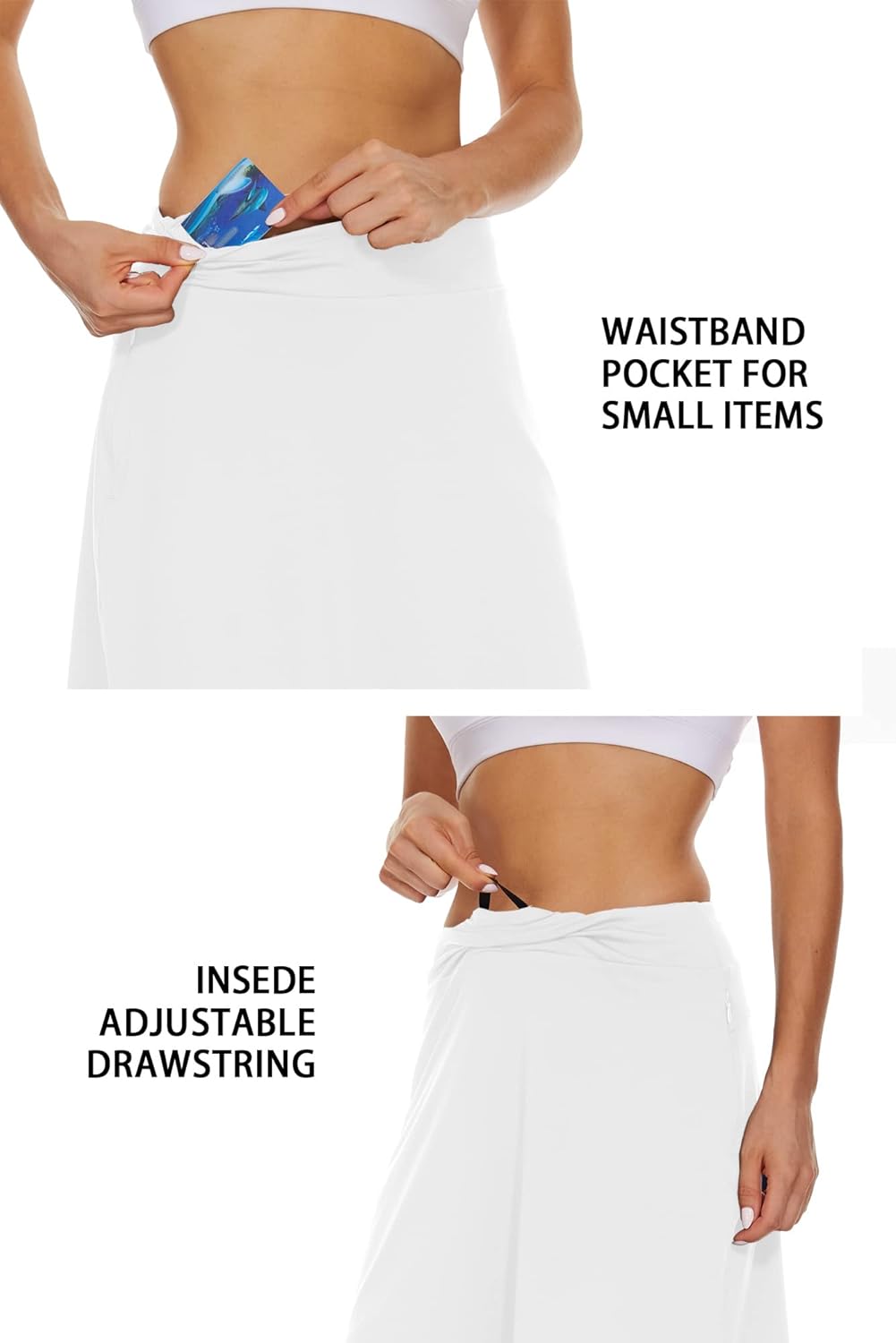 Women's 20" Knee Length Skorts Skirts Modest Long Athletic Tennis Casual Golf Skirt