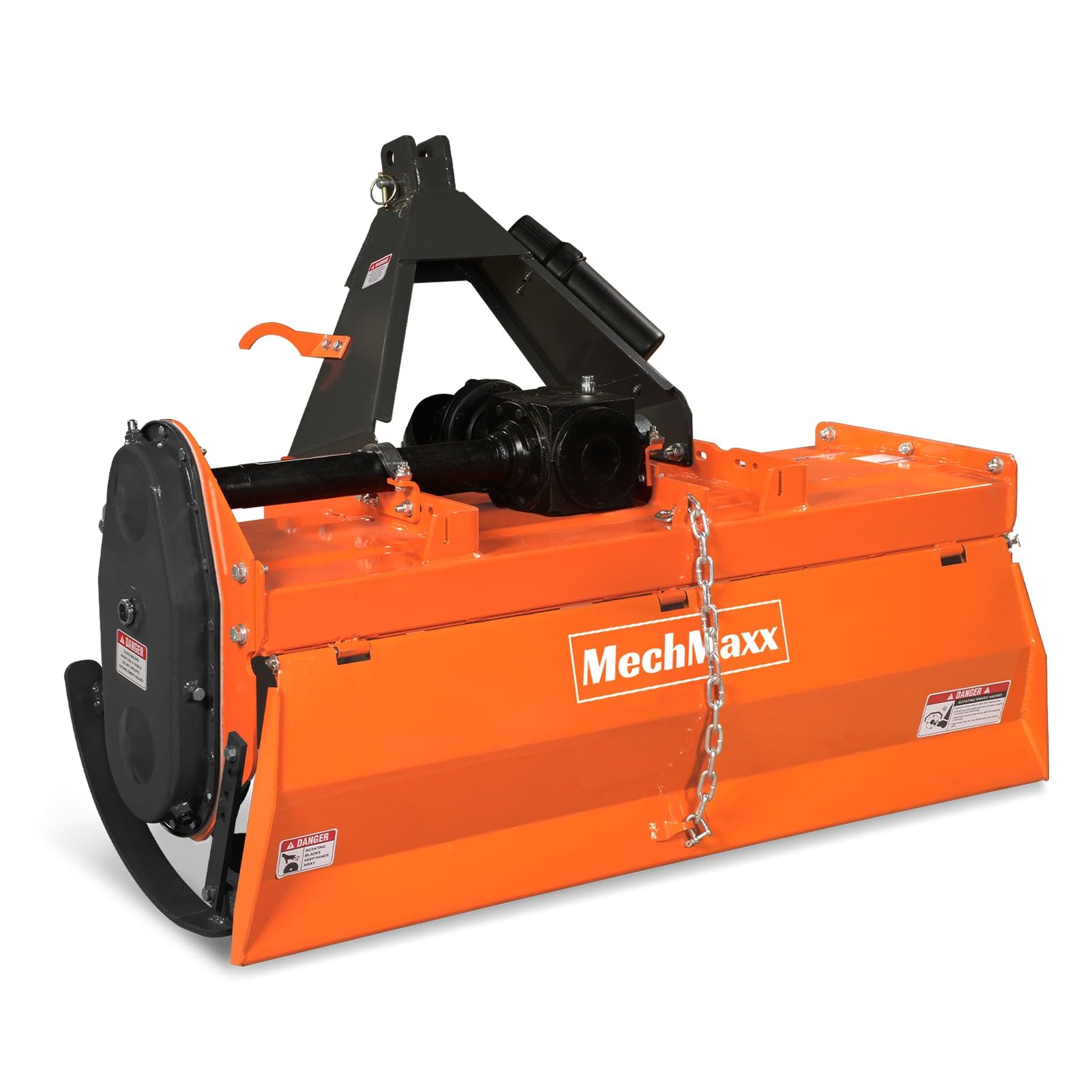 Image showing oil cap locations and oil type for MechMaxx RT450 Rotary Tiller