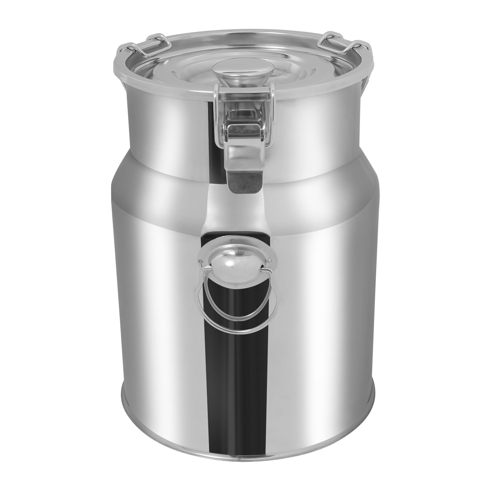 Jarra de leche de acero inoxidable de 5 litros, hermética (201) con cierre de cuatro puntos y junta de silicona, para leche, vino, aceite, zumo, almacenamiento de alimentos con gran capacidad para el