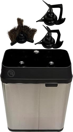 Máquina eléctrica de limpieza de portafiltros para 2.283 in - Knock Box Limpiador de café para comercial y hogar (Plata)