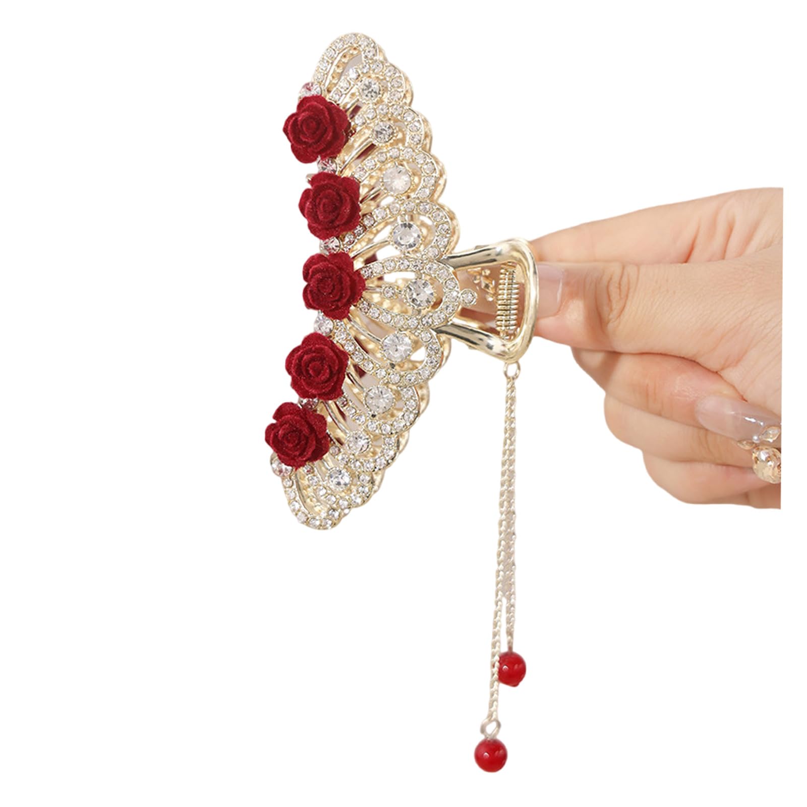 YUXITA Elegant Metal Hair Clip For Weddings Traditional Event Securely Hold Comfortable Hairpin with Tassels