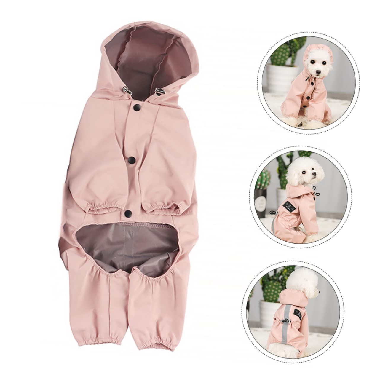 GALPADA Windproof Dog Raincoat Adjustable Reflective Hoodie for Pets Breathable and Durable Dog Clothes for All Weather Conditions