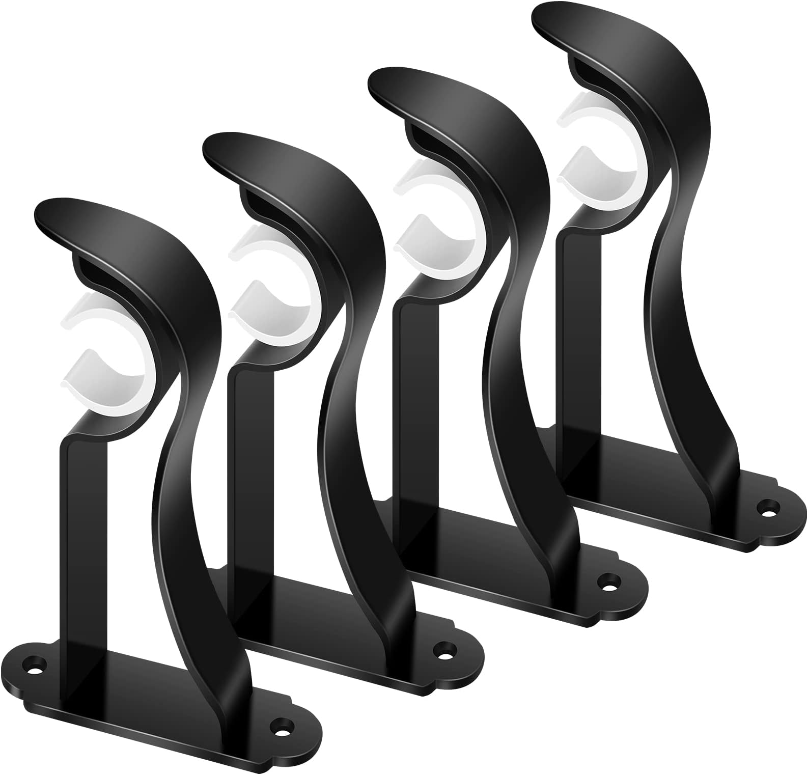 MERIVILLE Set of 2 Black Zinc Curtain Drapery Rod Bracket