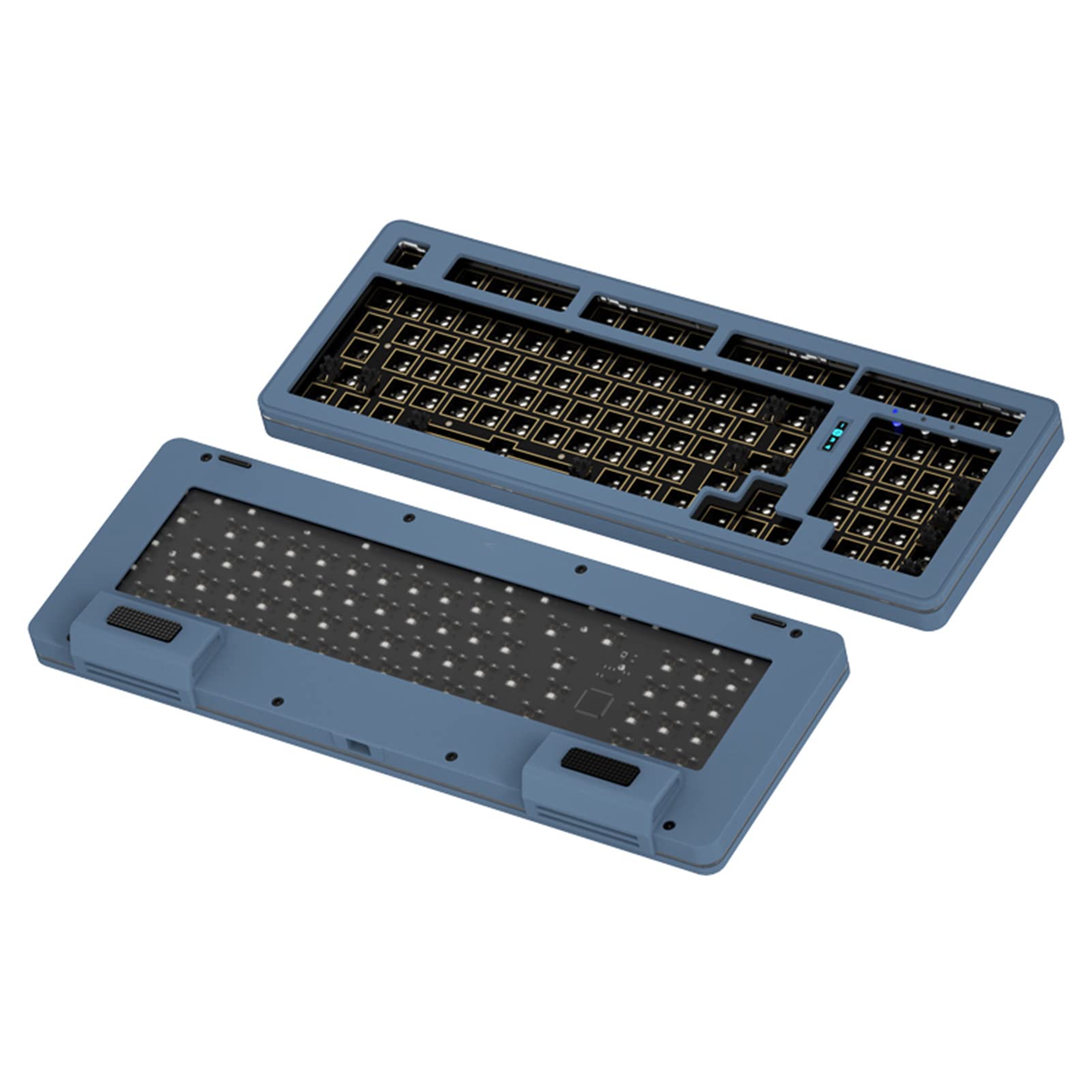 Buy PLRG CNC Aluminium Alloy Seal Mechanical Keyboard Kit Transparent Base Switchable Layer Hot