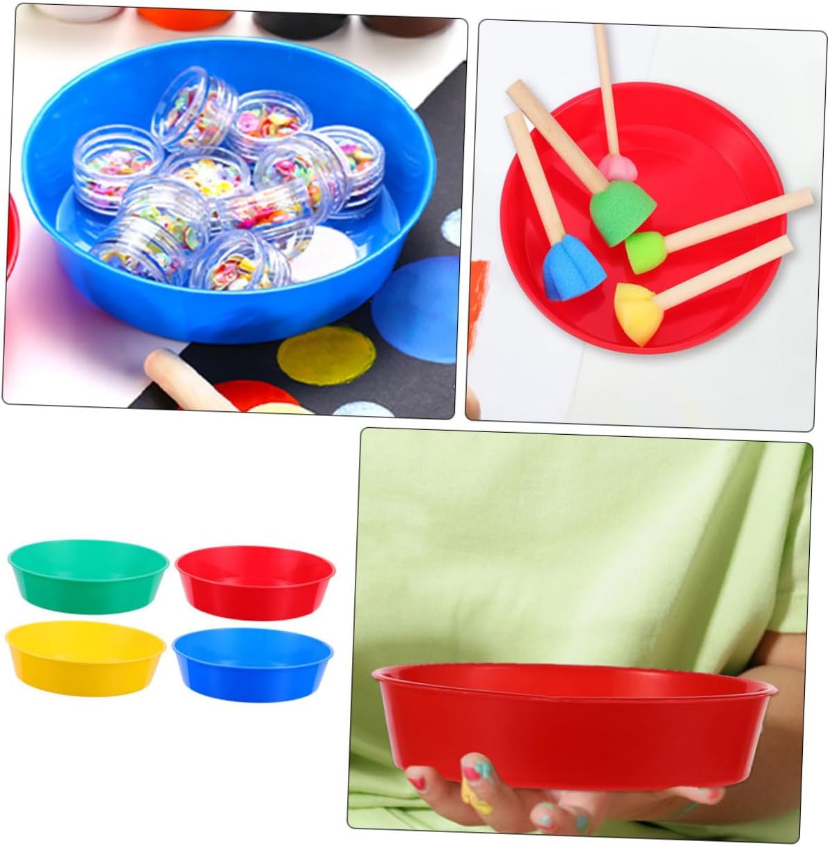 8pcs Plastic Paint Palettes Mixing Trays Set for Adults and Watercolor Pigment Trays Art Painting Supplies for Classroom and DIY Craft