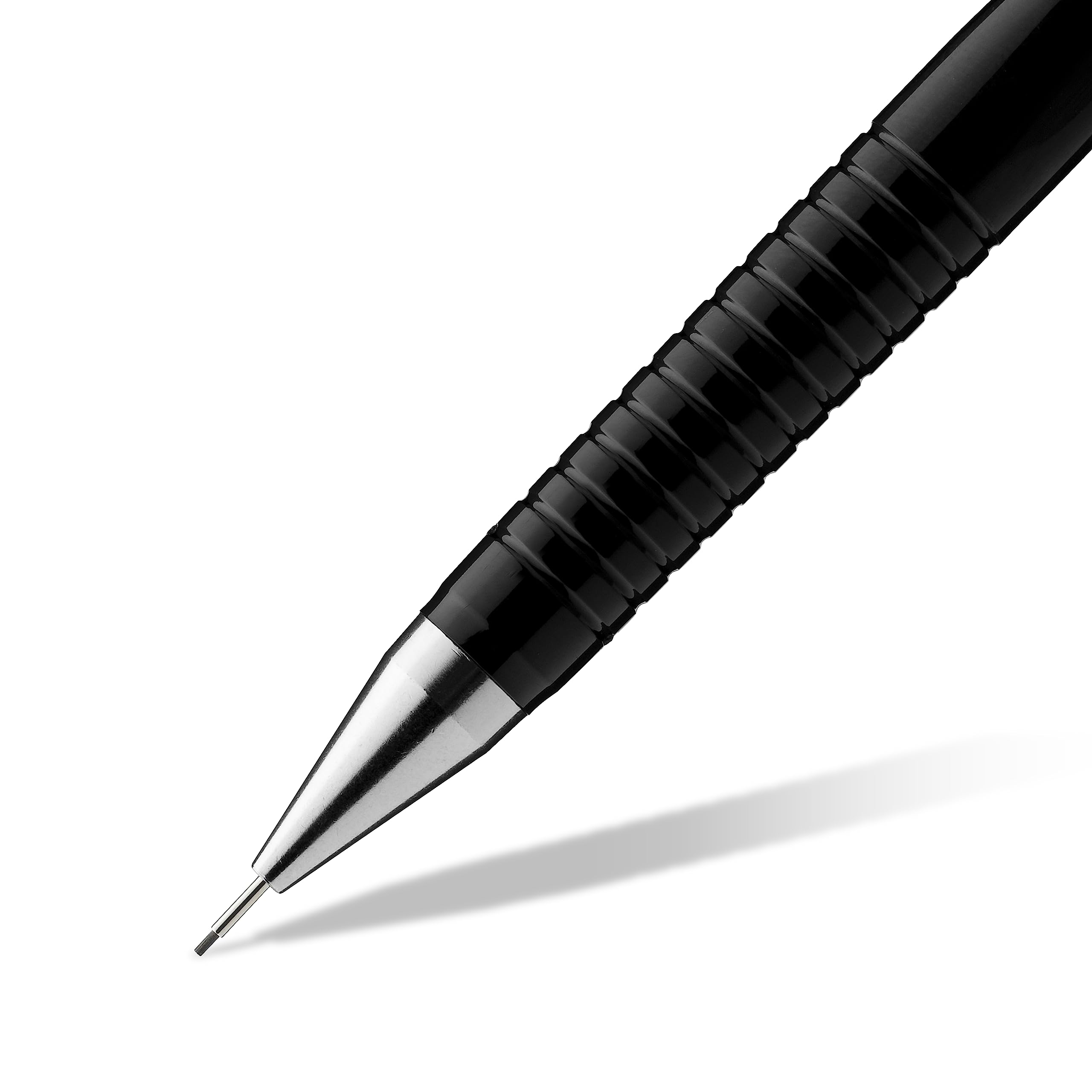 Aristo AR85005 Druckbleistift Geo Pen 0,50 mm (Ergonomisch gerillte Griffzone, gefederte Minenführung, Härtegrad Mine HB, integrierter Radiergummi) schwarz, 10 Stück