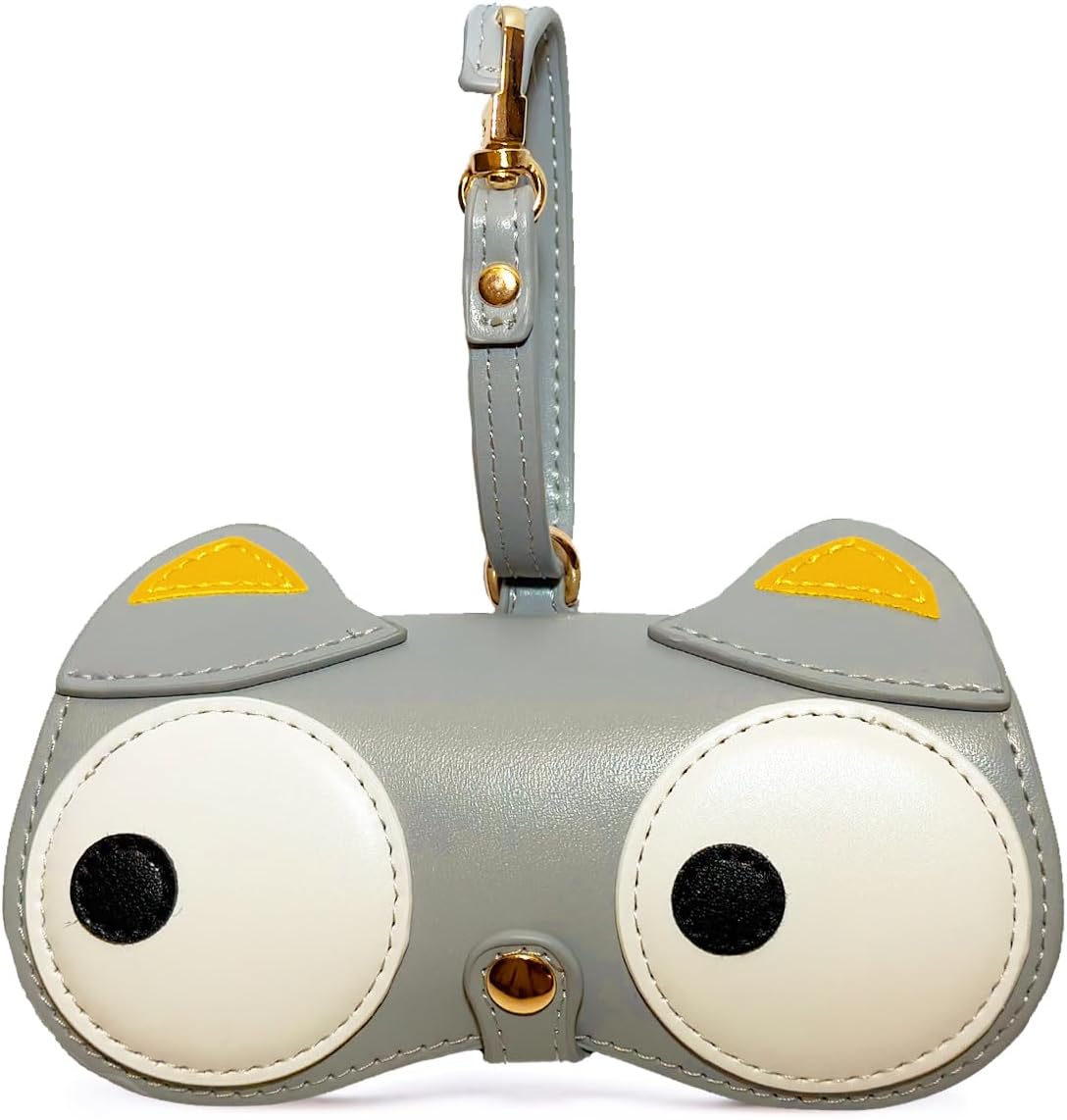PU Leather Eyeglasses Cases, Bag charm, Keychain, Glasses Case, Portable Leather Soft Sunglasses Case