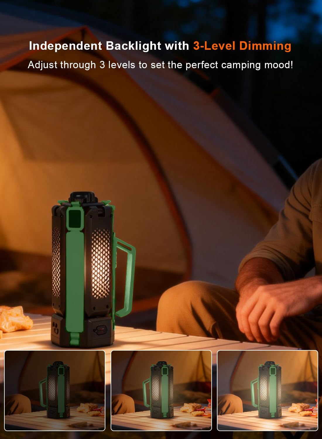 Rechargeable Telescopic Camping Light, 15000mAh Collapsible Lantern with 270° Rotation & Dimming, Portable Flashlight, Waterproof Tent Light for Outdoor Camping, Hiking, Barbecue, Fishing & Emergency