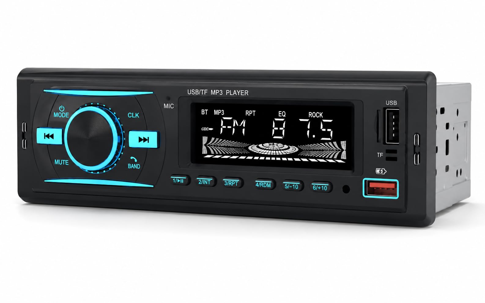 AUTO SNAP Car Player Single Din MP3 TF/BT/AUX/SD Card Slot Dual USB Ports with Remote Control Universal Fit Panel-image-27