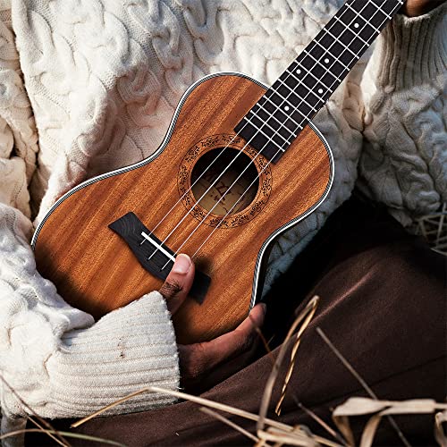 Winzz Ukulélé Adulte Concert, Ukulele Enfant 23 Pouces, Set Ukulele Débutant Avec Support et Capodastre (Acajou, Mat) - Les Beatles, Paul McCartney, John Lennon, RIngo Starr, George Harrison Winzz Ukulélé Adulte Concert, Ukulele Enfant 23 Pouces, Set Ukulele Débutant Avec Support et Capodastre (Acajou, Mat) – Image 3