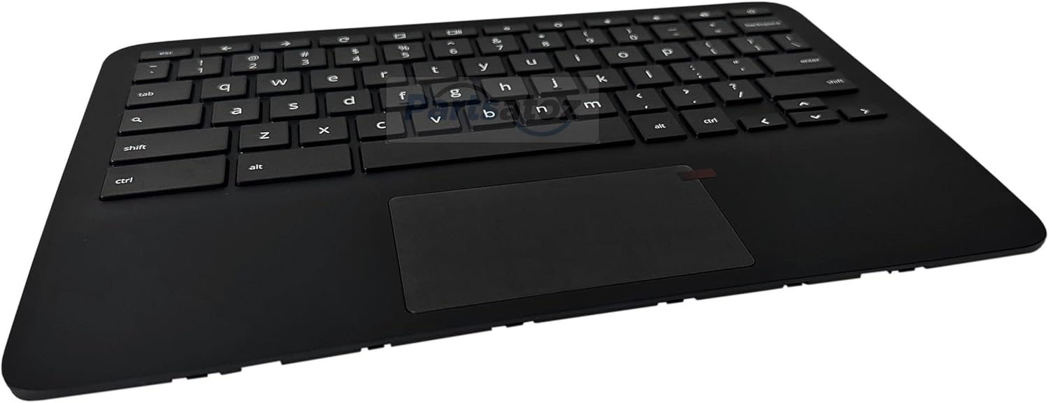 Laptop Palmrest Upper Case with US Keyboard Touchpad Assembly Replacement for HP Chromebook 11MK G9 EE (MediaTek) M44258-001 - Black