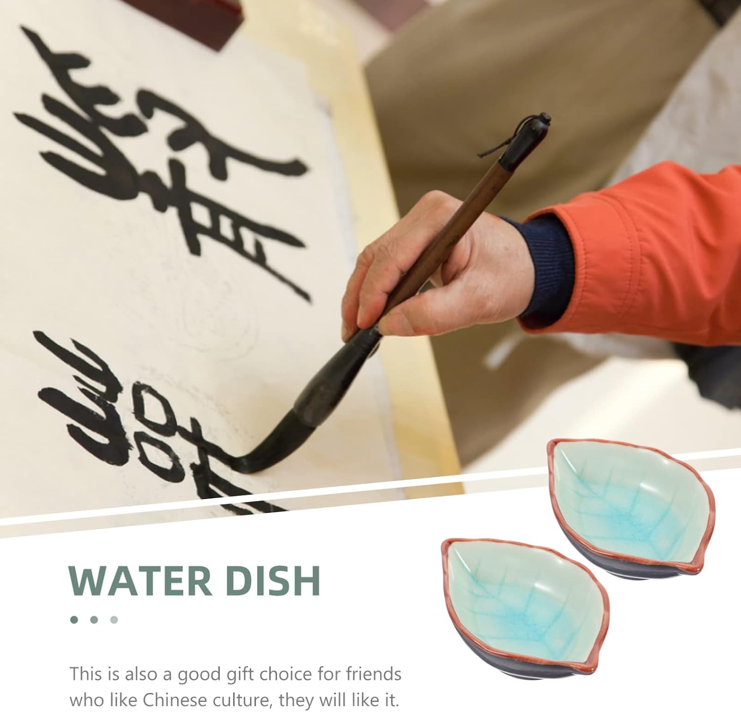 jojofuny 2pcs Ink Plate for Calligraphy Brush Washing Chinese Brush Pen Rest and Dipping Bowls Water Dish for Ink Painting and Chinese Culture Enthusiasts