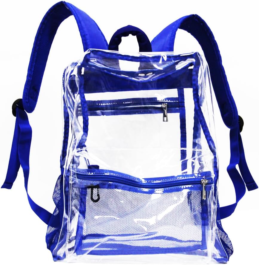 KekeInt'l Clear Backpack Heavy Duty PVC Clear Backpack, 40lbs(Black)