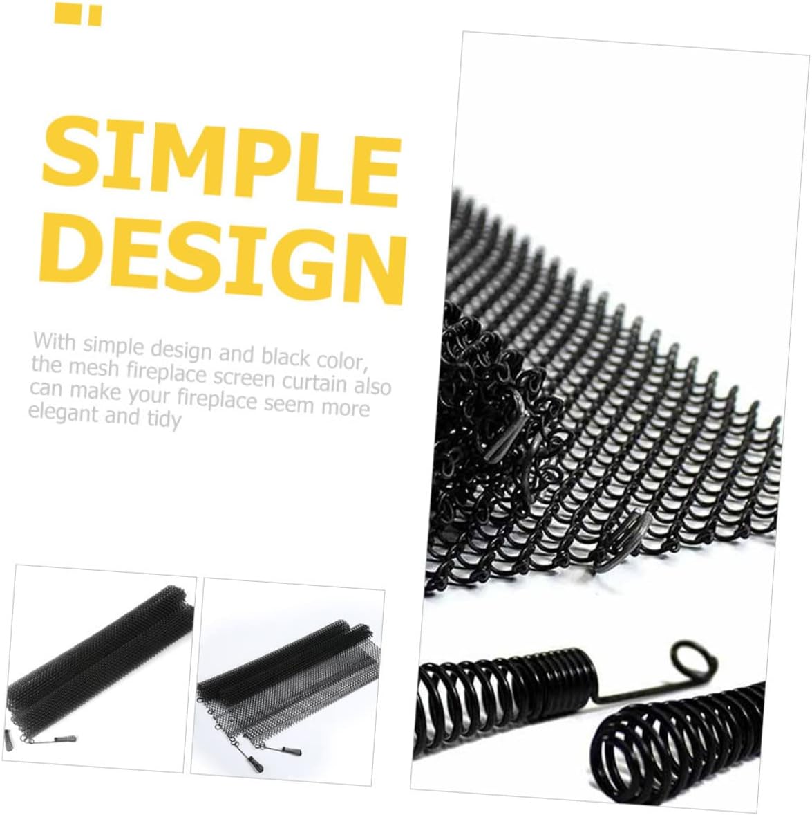 VICASKY 2pcs Mesh Fireplace Screen Curtains with Handles Xin Metal Panels for Spark Protection Easy Fold and Cut Fireplace Screen Safety