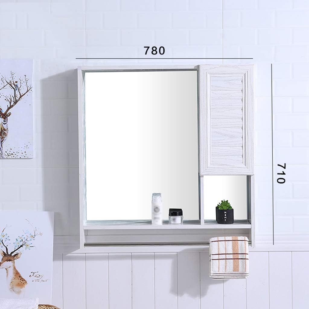 Mirror，Bathroom，Wall-Mounted，Makeup Mirror，Dressing Table， Home Niture Decorative Stylish Design White Storage Compartments with Towel Rack