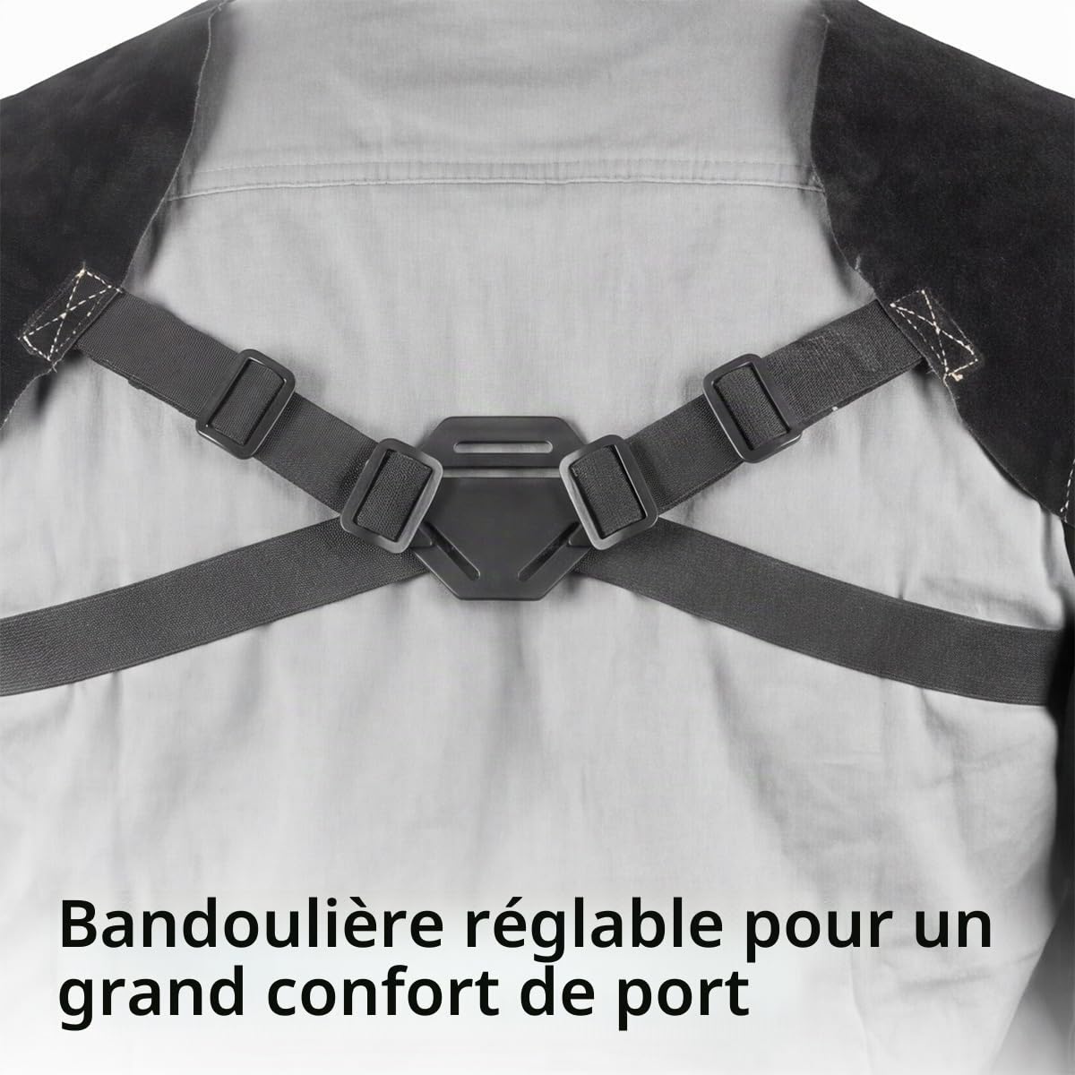 STAHLWERK Manches pour soudeurs | Manchettes pour soudeurs | Manchettes de protection pour soudeurs | Vêtements de protection pour soudeurs avec bretelles en cuir croûte de haute qualité