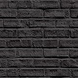 papel pintado negro y dorado Patrón repetido 22 pulgadas Arthouse 623007 - Papel pintado de ladrillo negro