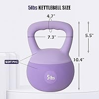 Vista 19 de soges Pesa rusa de PVC de una pieza con asas anchas, pesas rusas de entrenamiento de fuerza de 5 libras a 35 libras opcionales para mujeres