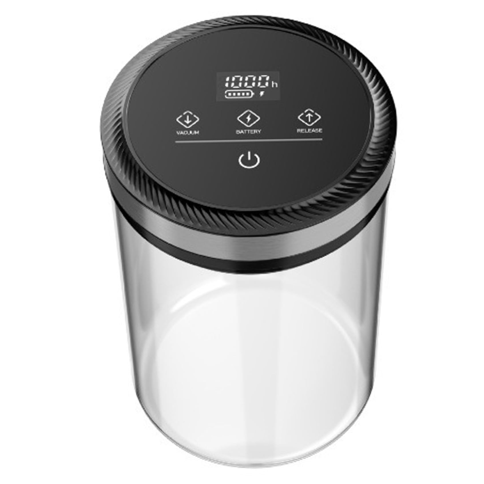 Lcarege Coffee Vacuum Canister, 1.6L Automatic Sealer Coffee Storage Container, 33kPa Smart Vacuum Bean Storage Jar with Battery & Touch Control for Kitchen Pantry