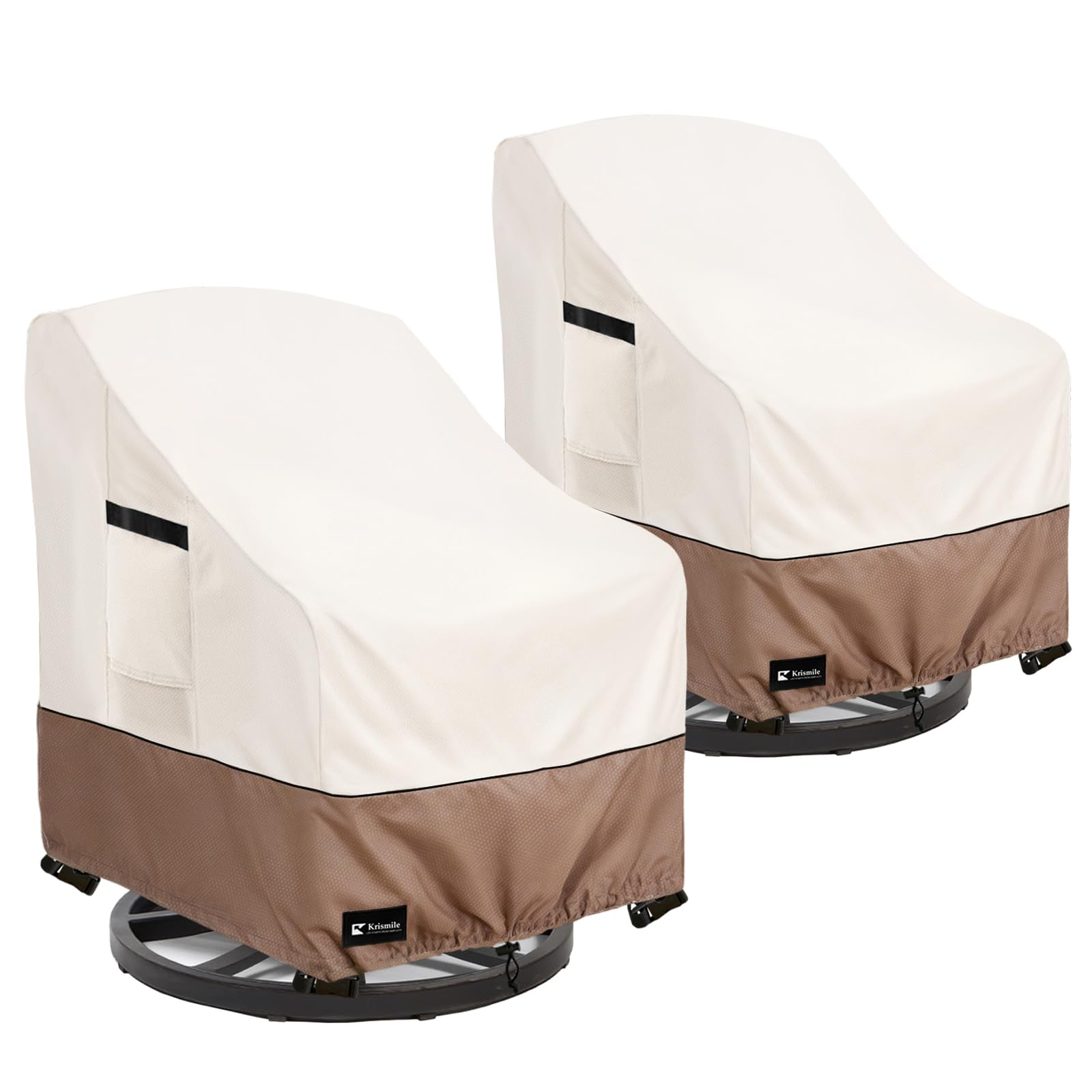 Krismile Patio Chair Covers Waterproof Outdoor Furniture Cover, All-Weather Protection Outdoor Lawn Patio Furniture Covers 2 Pack for 35" W x 38" D x