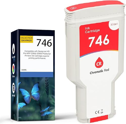 746XL 746 Cartucho de tinta rojo (P2V81A) remanufacturado de 10.1 fl oz de repuesto para HP 746 Z6 y Z9+ Cartucho de tinta de impresora de gran