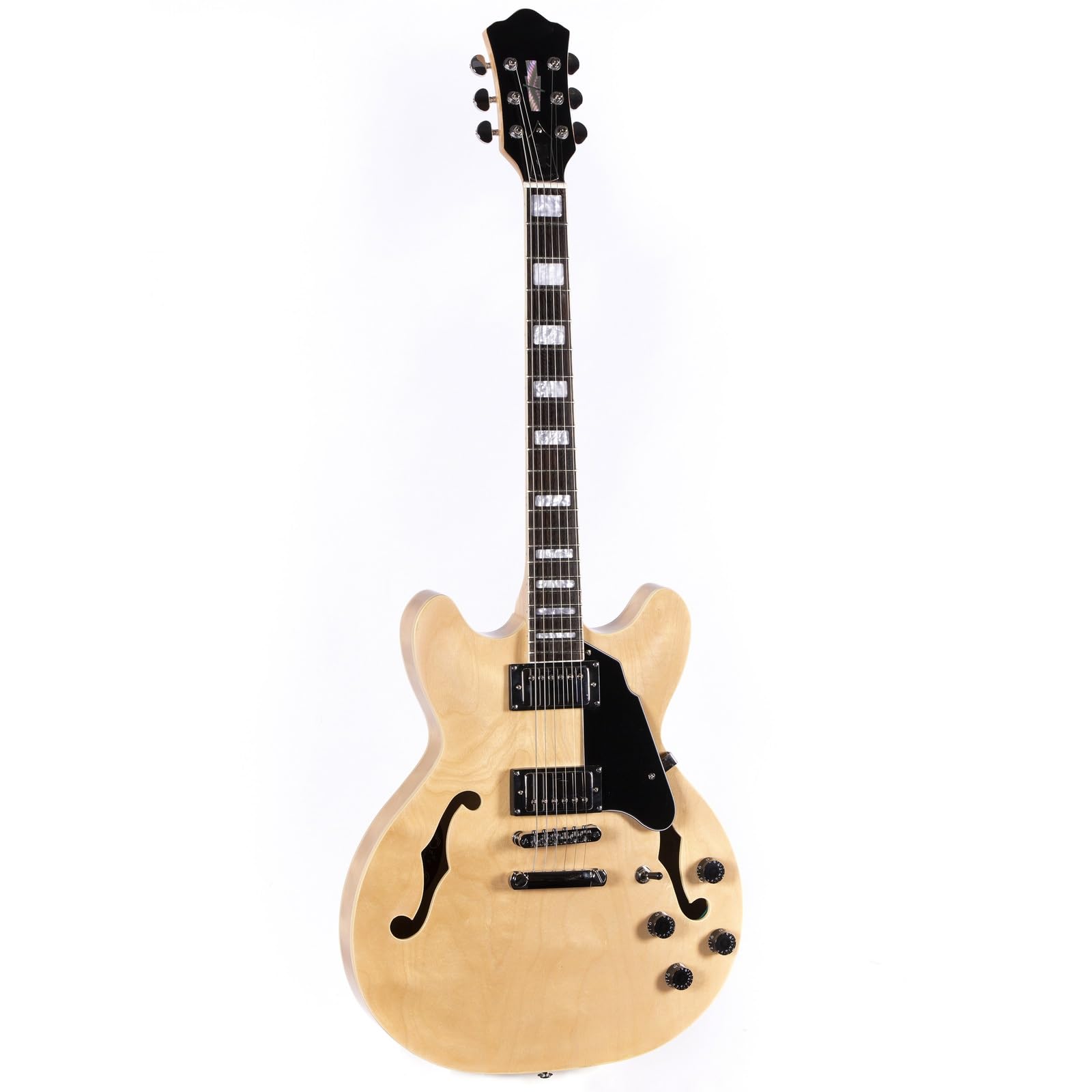 Standard Gitara Elektryczna 6 Strunowa Gitara Elektryczna Typu Semi Hollow Body W Naturalnym Kolorze Przeznaczona Dla Osób Praworęcznych Profesjonalna Wydajność