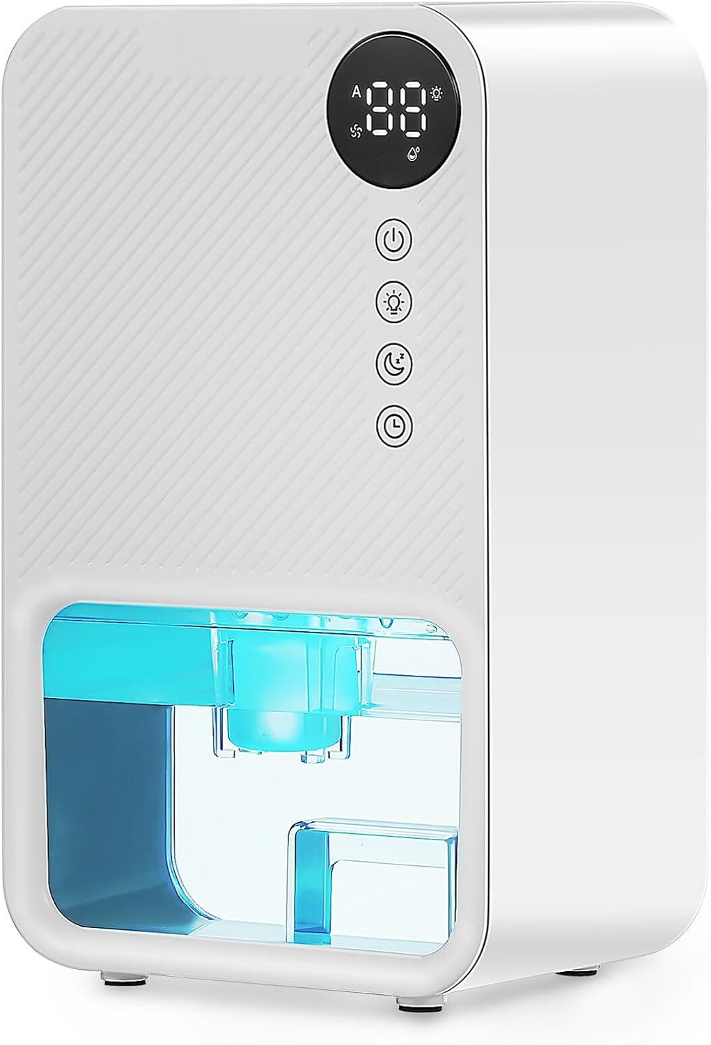 PRETYZOOM Small Portable Dehumidifier for Home and Bedroom with US Plug Efficient Moisture Removal Tank Touch Screen Operation Quiet for Bathroom and Basement Use