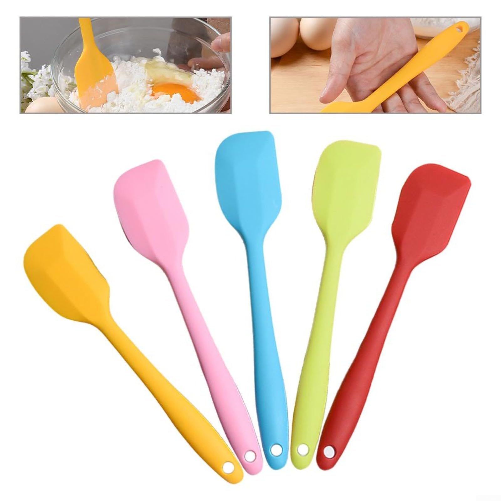 1 stuk siliconen schraper, hittebestendige siliconen spade, deegschraper siliconen, bakken, koken, siliconen keukengerei, met 1 siliconen grillkwast, braadborstel, keukenkwast, voor koken, bakken (groen