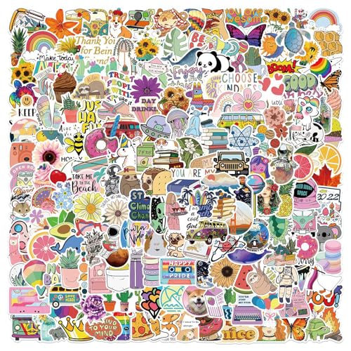 Lot de 200 autocollants autocollant stickers sticker scrapbooking aesthetic pour ordinateur portable voyage Tasse d'eau Le coffre Voitures enfants Adultes cute