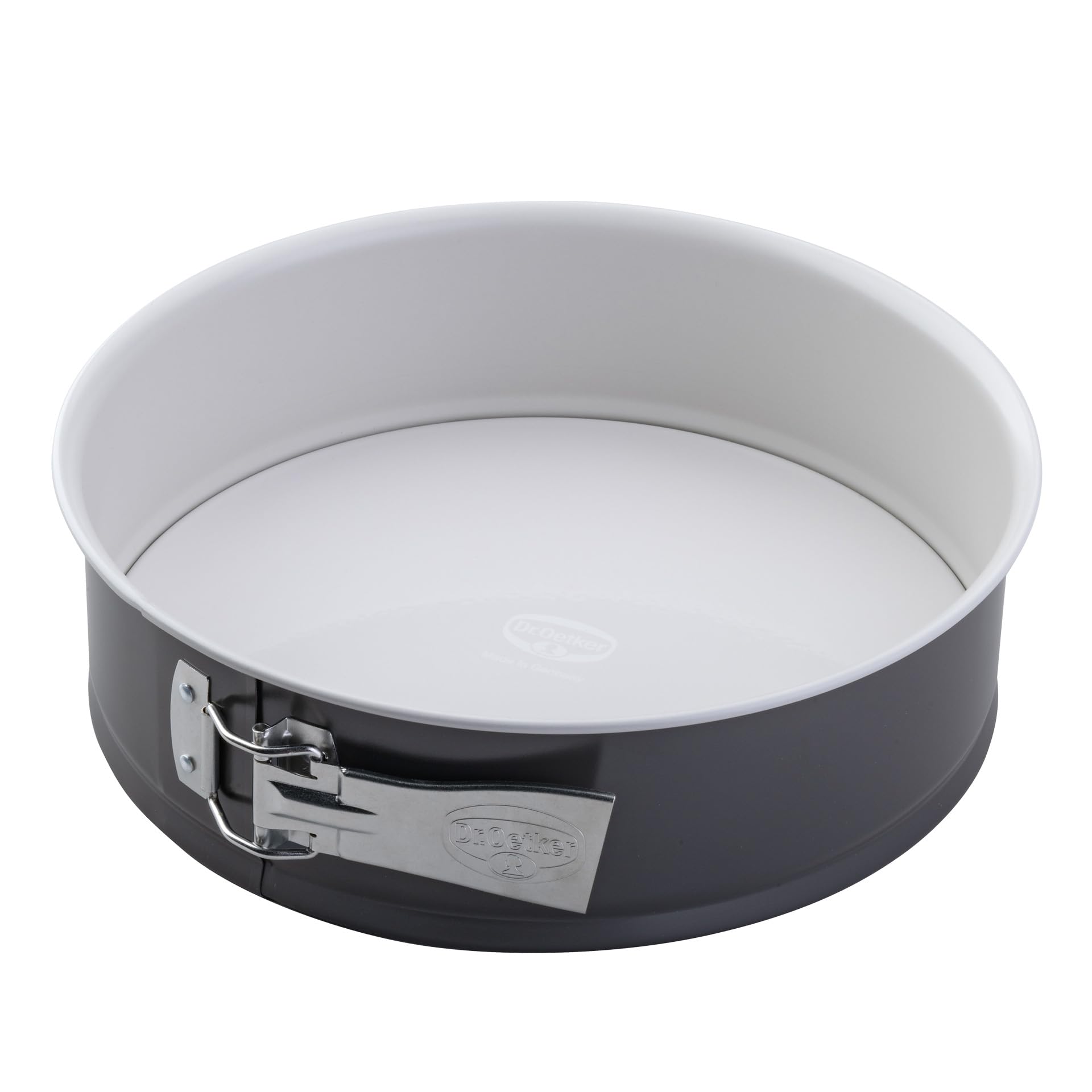 Dr. Oetker Molde de 26 cm de diámetro exclusivo tradicional para deliciosos moldes para tartas con sellado esmaltado (color gris/marrón/crema)