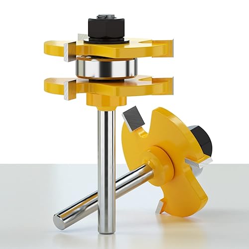 Miniatura 3 de Juego de brocas de fresado de lengüeta y ranura a juego con vástago de 14 de pulgada, sierra de fresado de madera, nuevas herramientas para